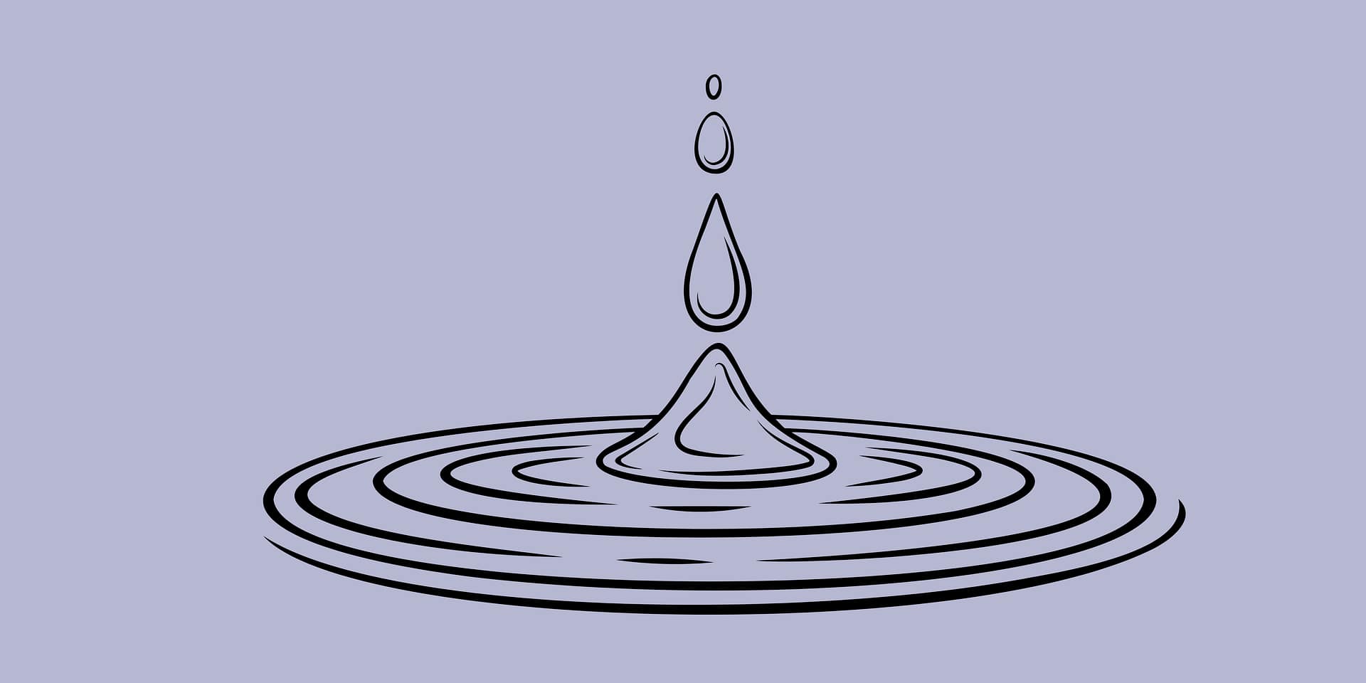 A drop into water causing ripples.