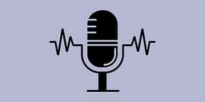 Microphone on an indigo background.