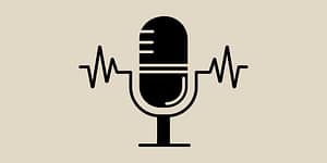 Microphone on a brown background.
